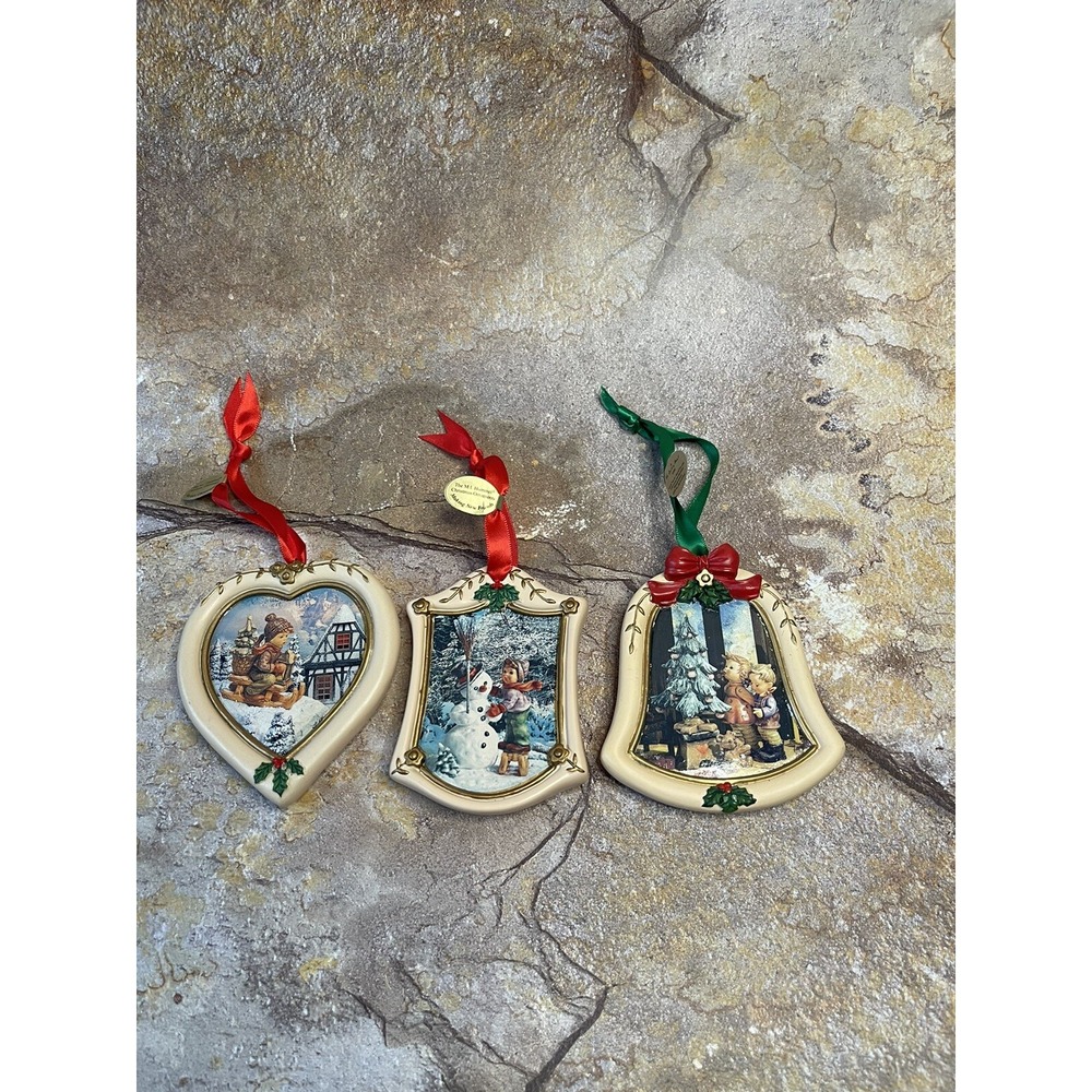M.J. Hummel Christmas Ornaments holiday set of (3)